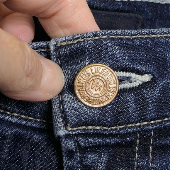 Mother The Insider Crop Step Fray Jeans Size 27 Love On The Edge Denim Dark Wash - Picture 12 of 12